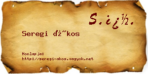 Seregi Ákos névjegykártya